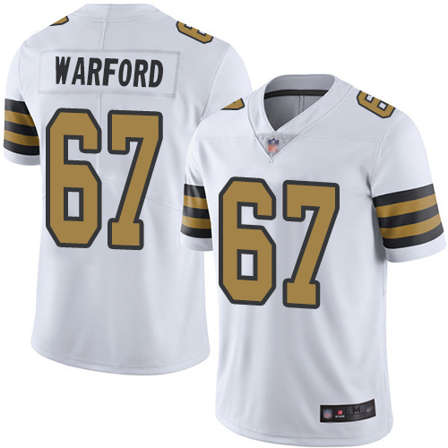 Men New Orleans Saints Limited White Larry Warford Jersey NFL Football #67 Rush Vapor Untouchable Jersey